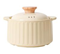 Olla de cerámica con tapa, 1,3 L/2,8 L/4 L Olla de cerámica antiadherente Olla redonda resistente al calor for cocinar guiso, sopa, arroz, Bibimbap(Yellow,1.3L)