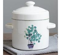 Olla de cerámica con tapa for sopa, taza humeante, olla for cocinar, cazuela de barro for el hogar, cocina, natillas medicinales(Blue,450ml)