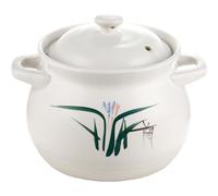 Olla de cerámica con Tapa, Olla de Barro en Forma de L con Tapa, cazuela con Tapa, Olla sopera Redonda Resistente al Calor para Restaurante, hogar, Cocina, Apta para Lava