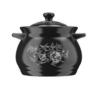 Olla de cerámica for uso doméstico, olla for estofado resistente a altas temperaturas for estufa de gas, utensilios de cocina de cerámica duraderos adecuados for cocinar con llama abierta(5L)