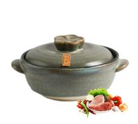 Olla de cerámica japonesa, olla de sopa de arcilla con tapa, olla caliente resistente al calor para arroz y guisos, ideal para cocinar lentamente y pollo guisado, capacidad de 1,5 L