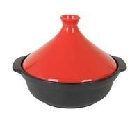 Olla de cerámica marroquí mini tagine, pequeña, ideal for cocinar, estofar y como olla cocción lenta en la estufa, verde(Rot,Big)
