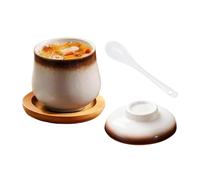 Olla de cerámica para cocinar al vapor, 250 ml de porcelana pequeña a prueba de fugas, olla para hacer natillas de huevo, utensilios de cocina, para sopas de verduras, postres, aperitivos