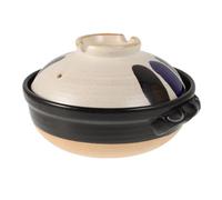 Olla de Cerámica Retro con Tapa, Cazuela Japonesa para Sopas | Barro Refractario, Doble Asa, para Fuego Abierto y Cocción Uniforme