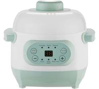 Olla de Cocción Lenta, 1L Olla Eléctrica de Cerámica 220V 200W Revestimiento Pequeño Olla Versátil con 6 Modos de Cocción Temporizador Reserva Mantener Caliente, Vaporizador de Alimentos de Cocina