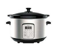 Camry Olla de cocción lenta de 4,7 L, cuenco de cerámica, tapa de vidrio templado, función de mantenimiento del calor, inicio retardado, temporizador