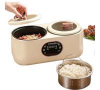 Olla de cocción lenta doble 3.6L Arrocera baja en azúcar Antiadherente Multifuncional Olla caliente con reserva de 24h con pantalla táctil inteligente 6 modos de cocción