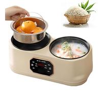 Olla de cocción lenta doble multifunción, olla arrocera de doble ortografía de 3,6 L viene con 1 vaporizador, 6 modos preestablecidos e interior antiadherente, para cocina casera