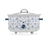 Olla de Cocción Lenta Laura Ashley 6.5L con Estampado China Rose by VQ - Olla Lenta para 8-10 Personas - Olla Electrica Lnergéticamente Eficiente Con 3 Ajustes de Calor - Arrocera Con Tapa de Cristal