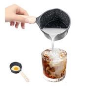 Olla de cocina antiadherente de piedra médica de 280 ml con boquillas de vertido, olla pequeña para sopa, sartén de leche para estufa de cerámica eléctrica, estufa de gas (negro)