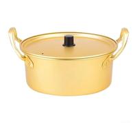 Olla de cocina de aluminio de doble mango para camping, senderismo, picnic, barbacoa, sartén ligera para hervir fideos amarillos con conducción rápida del calor para estufas eléctricas de gas, 16 x 16
