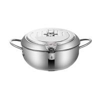 Olla de cocina - Olla de freír | Olla profunda de acero inoxidable para freír | Olla de cocina | Olla de freír | Olla Tempura | Sartenes pequeñas para patatas fritas | Sartén pequeña | Freidora de