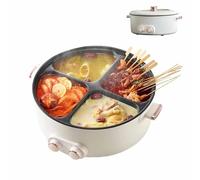 Olla De Cuatro Compartimentos, 6l Large Capacity Integrated Hot Pot Electric One Pot 4 Flavors, Integrated Non-Stick Household Pots (1 pcs)