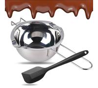 Olla de Derretir de Acero Inoxidable, Olla para Baño María para Chocolate, Recipiente de Fusión de Acero Inoxidable, 600ml con 1 Espátula Cuenco de Fusión de Chocolate Cazo Baño María