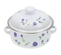 Olla de Dos Asas Tapa Esmaltada, Olla Grande Hogar | Cocción Multipropósito, Aislamiento Térmico y Calentamiento, Asas Antideslizantes, Estilo Retro