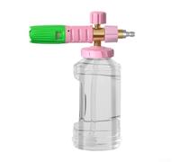 Olla de espuma ajustable para lavadoras a presión con conector de acero inoxidable y latón, presión de trabajo de 4000 psi, adecuada para lavado de coches, techos, entradas y paredes (polvo verde)