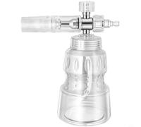 Olla de espuma de 1 litro de capacidad, accesorio de lavadora eléctrica, boquilla ajustable, generación de espuma mejorada, conector rápido de 1/4 pulgadas para detalles de automóviles, lavadoras a