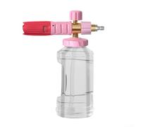 Olla de espuma para lavado de autos con volumen de espuma ajustable, interfaz de 1/4 pulgadas compatible con la mayoría de lavadoras a presión, construcción para amplias aplicaciones de limpieza