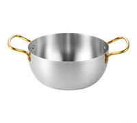 Olla de fideos Ramen con asas de acero inoxidable para cocinar sopa y pasta, apta para uso en estufas de gas en cocinas domésticas y actividades al aire libre (22 cm)