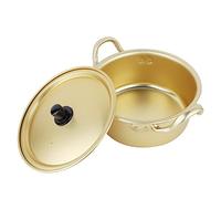 Olla de Fideos Ramen, Olla de Aluminio Ellow, Olla de Fideos Instantáneos, Olla de Cocina Ramen de Doble Mango para Sopa de Cocina, Curry, Pasta, Estofado(20cm)