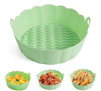 Olla de Freidora de Aire para Silicona,Cesta de Silicona de Freidora Aire,Accesorios Airfryer,Olla de Silicona para Freidora de Aire,Universal Air Fryer Pot,Alfombrilla para Freidora de Aire,20cm