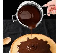 Olla de fusión de chocolate de acero inoxidable 304, herramienta multiusos de fondo plano grueso para hornear dulces accesorios de cocina (M)