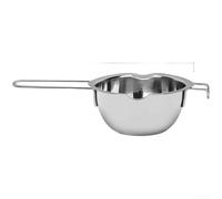 Olla de fusión de chocolate de acero inoxidable de 600 ml, doble caldera para cera, caramelo, mantequilla, calentador de leche antiadherente, accesorios para hornear, cocina del Reino Unido, 28 cm