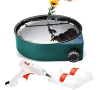 Olla de fusión de pegamento caliente, kit de sartén eléctrica floral para manualidades con 40 barras de pegamento premium y mini pistola de 20 W para manualidades y manualidades