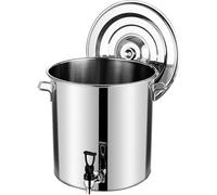 Olla de gran capacidad con tapa y espiga, utensilios de cocina multiusos de acero inoxidable para sopa, preparación, dispensación de bebidas, 5-90 L