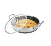 Olla de gran capacidad, juego de cocina de doble mango con carcasa de metal | Unidad de cocina profesional resistente al calor, tortilla, huevo, tortilla, tortita, filete