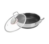 Olla de gran capacidad, juego de cocina de doble mango con carcasa de metal | Unidad de cocina profesional resistente al calor, tortilla, huevo, tortilla, tortita, filete