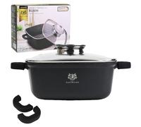 Olla de granito 24 cm 4,4 L aluminio fundido granito revestimiento GREBLON C3 cuadrado cuadrado antiadherente inducción de horno tapa de inducción de gas con aromatizador