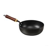 Olla de hierro forjado a mano con gran vientre, 26,5 cm, sin revestimiento para una preparación saludable, excelente retención del calor, apta para inducción para guisar y asar (bote de 28 cm)