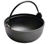 Olla de hierro fundido de 28 cm sin revestimiento de hierro de cerdo para cocinar lentamente, estofado, estofado, horno, seguro, negro, 28 x 28 x 23 cm (olla individual de 19 cm)