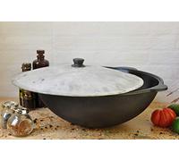 Olla de hierro fundido Kazan de 16 l + espumadera de 45 cm