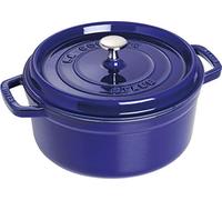 STAUB Asador/Cocotte de hierro fundido, Redondo 24 cm, 3,8 L, Azul oscuro