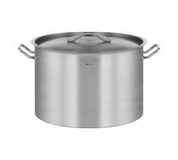 Royal Catering Olla De Inducción Cacerola Profesional RCST-113E3-S (Con Tapadera, Acero Inoxidable, Bordes Antigoteo, Fondo de 5,5 mm, 106 Litros)