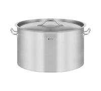 Royal Catering Olla De Inducción Cacerola Profesional RCST-32E (Con Tapadera, Acero Inoxidable, Bordes Antigoteo, Fondo de 4 mm, 31 Litros)