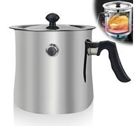 Olla de leche con tapa, 1,5 l, olla con silbato, olla de leche de doble pared con mango de baquelita, olla a fuego lento, olla para pudin, para baño de agua, olla de fusión de acero inoxidable para