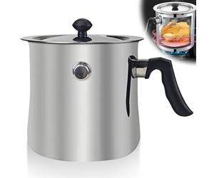 Olla de leche con tapa, 1,5 l, olla con silbato, olla de leche de doble pared con mango de baquelita, olla a fuego lento, olla para pudin, para baño de agua, olla de fusión de acero inoxidable para