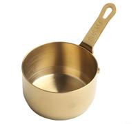 Olla de leche de acero inoxidable, 100 ml, para mini cacerola con mango largo, resistente al calor, para papilla de bebé, café, salsas, con gancho para colgar, adecuado para hornillos (dorado S)