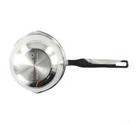 Olla de leche de acero inoxidable 304 para calentar leche, mantequilla, aceite, café, mango ergonómico para control y equilibrio, resistente a la corrosión y al calor con ranura inferior redondeada