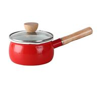 Olla De Leche, Olla De Leche Pequeña Esmaltada Con Tapa, Olla De Cocina Olla De Suplemento De Comida Para Bebés, Mini Olla De Sopa De Un Solo Mango 1,2 L, Rojo