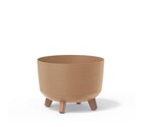 Prosperplast Macetero Color Ocre, con Patas Desmontables, Redondo, colección Gracia de 28,5 x 28,5 x 22 cm, Capacidad de 9,8 L.