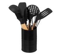 Olla de metal negro para utensilios con 7 accesorios - 5 cinco simply smart