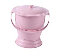Olla de orina para inodoro con tapa y asa para niños, adultos, mujeres, niños, color rojo, 23,7 x 23 x 19 cm