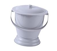 Olla de orina para inodoro con tapa y asa para niños, adultos, mujeres, niños, gris, 23,7 x 23 x 19 cm