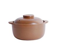 Olla de piedra, con tapa for cenas y fiestas, olla for guisar, sopa, cocinar al vapor, hornear servir en el horno, resistente calor(4L)