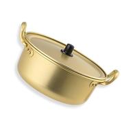 Olla de ramen tradicional coreana - 14/16/18/10/20/22 cm de aluminio fideos calientes con cacerolla de tapa de pasta pequeña calefacción rápida para calefacción rápida para el hogar y el salto al