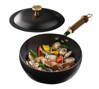 Olla de salsa, sartenes y sartenes de cocina antiadherentes - utensilios de cocina de hierro compatible con fuegos - Sartén de sopa y china